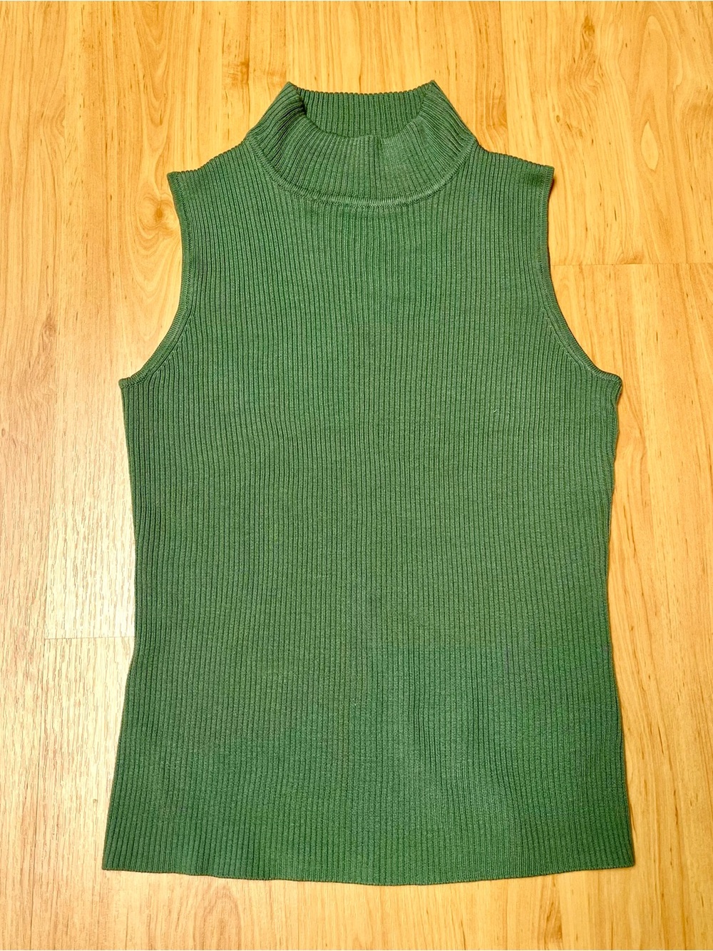 croft & barrow Ribbed Sleeveless Mock Neck Tank - Green